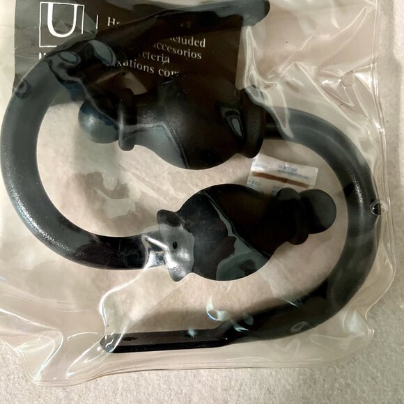 Loft Umbra Drapery Curtain Holdback * Bishop * Black * Set of 2 * New In Package - Picture 2 of 5